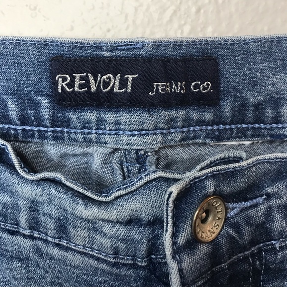 Vtg 90s/Y2K Mall Goth Flare Bell Bottom Star Jeans - Picture 7 of 8